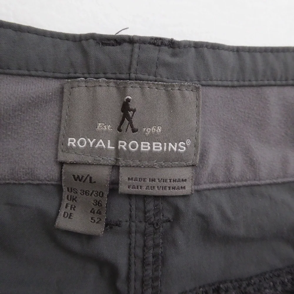 Royal Robbins Everyday Traveler Mens Pants Gray Hiking Outdoor Cargo Nylon 36x30